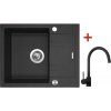Granitový drez s batériou LINEA 600 XC 480 x 600 mm granit čierny G1530XC + batéria Vitalia čierna mat Granitový drez s batériou LINEA 600 XC 480 x 600 mm granit čierny G1530XC + batéria Vitalia čierna mat