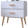 Bývaj s nami SK, Nočný stolík KAJA 2D biely LTD,masív Bývaj s nami SK, Nočný stolík KAJA 2D biely LTD,masív