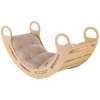Drevená montessori hojdačka s béžovým vankúšom - 85 cm Drevená montessori hojdačka s béžovým vankúšom - 85 cm