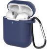Silikónové mäkké puzdro pre AirPods 2 / AirPods 1 na slúchadlá + prívesok na kľúče s karabínou modrý (puzdro D) Silikónové mäkké puzdro pre AirPods 2 / AirPods 1 na slúchadlá + prívesok na kľúče s karabínou modrý (puzdro D)