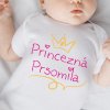 Detské body s potlačou Princezná Biela 6-12m Detské body s potlačou Princezná Biela 6-12m