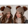 Fashionweek Dámska zimná čiapka s dvoma brmbolcami ZIZI-H2 Farba: latte, Veľkosť: Universal Fashionweek Dámska zimná čiapka s dvoma brmbolcami ZIZI-H2 Farba: latte, Veľkosť: Universal