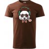 Sablio Tričko s potlačou Panda - hnědé 4XL Sablio Tričko s potlačou Panda - hnědé 4XL