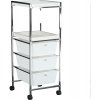 Pojazdný regál, biela/chróm, CORFU
