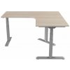 Delso Rohový výškovo nastaviteľný stôl Shaper 130 x 180 cm ľavý, agát / sivá