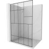 Mexen Kioto L, sprchová zástena Walk-In 120 x 200 cm, 8mm číre sklo čierny vzor, brúsená oceľ profil, 800-120-103-97-78 Mexen Kioto L, sprchová zástena Walk-In 120 x 200 cm, 8mm číre sklo čierny vzor, brúsená oceľ profil, 800-120-103-97-78