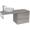 CERANO - Doska pod umývadlo Navira Pro - 141x46,5x3,6 cm - skrinka Carole 69 cm - betónovo šedá - konzola chróm CERANO - Doska pod umývadlo Navira Pro - 141x46,5x3,6 cm - skrinka Carole 69 cm - betónovo šedá - konzola chróm