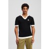 SVETER KARL LAGERFELD KL CONTRAST KNIT POLO BLACK SVETER KARL LAGERFELD KL CONTRAST KNIT POLO BLACK