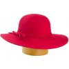 Dámsky vlnený klobúk so širokou krempou červená