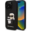 Karl Lagerfeld PU Saffiano Karl and Choupette Zadní Kryt pro iPhone 16 Pro Max Black KLHCP16XSANKCPK