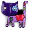 Kovová brošňa mačka - 1 ks 9 fialová Kovová brošňa mačka - 1 ks 9 fialová