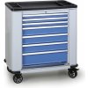 Pojazdný dielenský vozík na náradie EXPERT, 7 zásuviek, 1030 x 900 x 530 mm, modrá Pojazdný dielenský vozík na náradie EXPERT, 7 zásuviek, 1030 x 900 x 530 mm, modrá