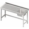 Stůl s jednokomorovým dřezem z pravé strany bez police 1500x700x850 mm | STALGAST, 980657150 inox Stůl s jednokomorovým dřezem z pravé strany bez police 1500x700x850 mm | STALGAST, 980657150 inox