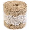 Jutová stuha s čipkou šírka 50 mm, 60 mm - 1 ks 2 (50 mm) režná prírodná Jutová stuha s čipkou šírka 50 mm, 60 mm - 1 ks 2 (50 mm) režná prírodná