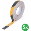 Protišmyková páska, jemné zrno, 25 mm x 18,3 m, balenie 5 ks, čierno-žltá Protišmyková páska, jemné zrno, 25 mm x 18,3 m, balenie 5 ks, čierno-žltá