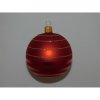 ONREX Vianočná ozdoba sklenená guľa červená prúžky pr. 8 cm ONREX Vianočná ozdoba sklenená guľa červená prúžky pr. 8 cm