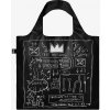 Skladacia nákupná taška LOQI JEAN-MICHEL BASQUIAT Crown Black Metallic Skladacia nákupná taška LOQI JEAN-MICHEL BASQUIAT Crown Black Metallic