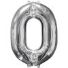 Amscan Fóliový balón - číslo 0, strieborný 66 cm Amscan Fóliový balón - číslo 0, strieborný 66 cm