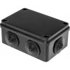 Pawbol Montážna krabica na povrch s prechodkami 100x100x50 IP65 čierna S-BOX 106C Pawbol Montážna krabica na povrch s prechodkami 100x100x50 IP65 čierna S-BOX 106C