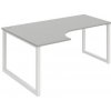 Pracovný stôl UNI O, ergo, pravý, 180x75,5x120 cm, sivá/biela Pracovný stôl UNI O, ergo, pravý, 180x75,5x120 cm, sivá/biela