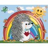 ZUTY Maľovanie podľa čísel JEŽKO A DÚHA Rámovanie bez rámu a bez vypnutia plátna Rozmer 80 x 100 cm