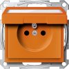 Zásuvka 2P+T/16A/250V clonky viečko (SS) oranžová Merten SysM (Schneider) Zásuvka 2P+T/16A/250V clonky viečko (SS) oranžová Merten SysM (Schneider)