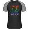 Mymate Predĺžené Tričko MY111 - Dúhový dizajn - Love, Love, Love - Black / Heather Black - S - Pánske Mymate Predĺžené Tričko MY111 - Dúhový dizajn - Love, Love, Love - Black / Heather Black - S - Pánske