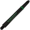 Násadky na šípky Harrows Supergrip Carbon krátke, zelený prsteň Násadky na šípky Harrows Supergrip Carbon krátke, zelený prsteň