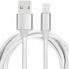 AppleKing opletený dátový a nabíjací kábel USB-A 2.0 / Lightning pre iPhone / iPad / iPod / AirPods - 1 m - strieborný - možnosť vrátiť tovar ZADARMO do 30tich dní AppleKing opletený dátový a nabíjací kábel USB-A 2.0 / Lightning pre iPhone / iPad / iPod / AirPods - 1 m - strieborný - možnosť vrátiť tovar ZADARMO do 30tich dní