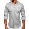 Bolf pánská košeľa s dlhými rukávmi s pruhovaným vzorom sivá Bolf 22731