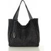 MARCO MAZZINI Kožená semišová nákupná taška | čierna s139aa MARCO MAZZINI Kožená semišová nákupná taška | čierna s139aa