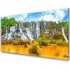 Sklenený obklad Do kuchyne Vodopád stromy príroda 100x50 cm Sklenený obklad Do kuchyne Vodopád stromy príroda 100x50 cm