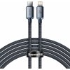 Baseus CAJY000301 Crystal Shine Series USB pre rýchle nabíjanie a prenos dát USB Type-C - Lightning 20W, 2m, černý