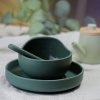 Petite&Mars Take&Match Silicone Bowl miska s prísavkou Misty Green 6 m+ 360 ml