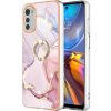 Ring Holder kryt Marble na Moto E32 - Ružovo zlatá Ring Holder kryt Marble na Moto E32 - Ružovo zlatá
