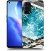 Picasee silikónový čierny obal pre OPPO Reno 5 5G - Blue geometry Picasee silikónový čierny obal pre OPPO Reno 5 5G - Blue geometry