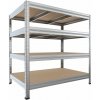 Kovový regál do technickej miestnosti Biedrax 35 x 120 x 120 cm, pozinkovaný - 4 police MDF Kovový regál do technickej miestnosti Biedrax 35 x 120 x 120 cm, pozinkovaný - 4 police MDF