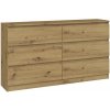 Bývaj s nami SK, Široká komoda so zásuvkami WALMA M6 140, dub artisan LTD Bývaj s nami SK, Široká komoda so zásuvkami WALMA M6 140, dub artisan LTD
