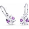 Cutie Jewellery Detské náušnice z bieleho zlata C2153-10-X-2 fialová Cutie Jewellery Detské náušnice z bieleho zlata C2153-10-X-2 fialová