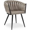 Jedálenská stolička ASTON zamatová, béžová / hnedá Jedálenská stolička ASTON zamatová, béžová / hnedá