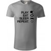 Stolný tenis - eat sleep - Tričko z organickej bavlny - S ( Starostrieborná ) Stolný tenis - eat sleep - Tričko z organickej bavlny - S ( Starostrieborná )