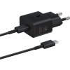 Nabíjačka Samsung EP-T2510XBEGEU 25W SFC GaN s káblom USB-C - čierna Nabíjačka Samsung EP-T2510XBEGEU 25W SFC GaN s káblom USB-C - čierna