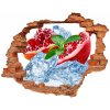 Nálepka 3D diera na stenu Granátové jablko ľadu 90x70 cm Nálepka 3D diera na stenu Granátové jablko ľadu 90x70 cm