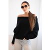 Kesi Włoski Dámsky viskózový asymetrický sveter typu netopier čierny čierna | biela | šedá One size Kesi Włoski 5907302143358 Kesi Włoski Dámsky viskózový asymetrický sveter typu netopier čierny čierna | biela | šedá One size Kesi Włoski 5907302143358