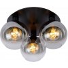 Lucide MARIUS Ceiling Light 3x E27 Black/Smoke Glass 74114/03/30 Lucide MARIUS Ceiling Light 3x E27 Black/Smoke Glass 74114/03/30