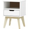 IDEA nábytok Nočný stolík 1 zásuvka BONITO biely lak IDEA nábytok Nočný stolík 1 zásuvka BONITO biely lak