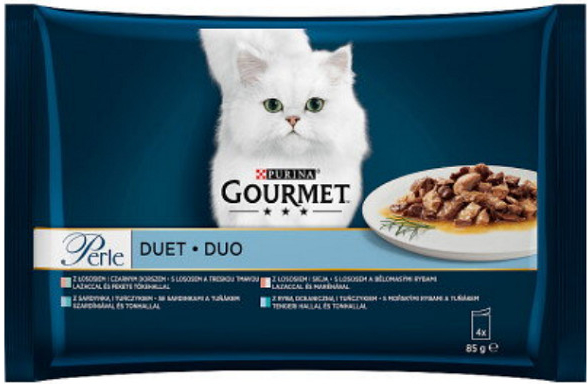 GOURMET PERLE cat duo Losos&Treska 4 x 85 g