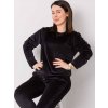 Dámske velúrové plus size tepláky čierne (6085) odstíny černé 46 Dámske velúrové plus size tepláky čierne (6085) odstíny černé 46