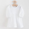 Dojčenské mušelínové šaty s dlhým rukávom New Baby Elizabeth biela - 80 (9-12m)
