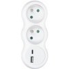 Rozdvojka 2x10A s nabíjačkami USBA+C biela P100USBC SOLIGHT Rozdvojka 2x10A s nabíjačkami USBA+C biela P100USBC SOLIGHT